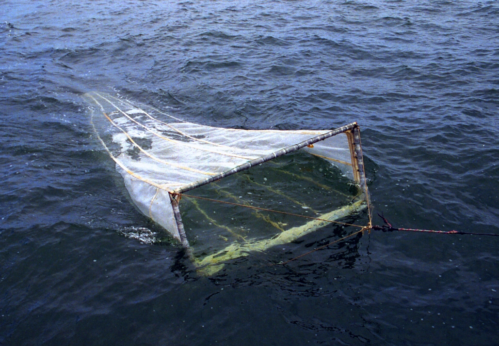 A 2 x 1 m neuston net towed at the surface