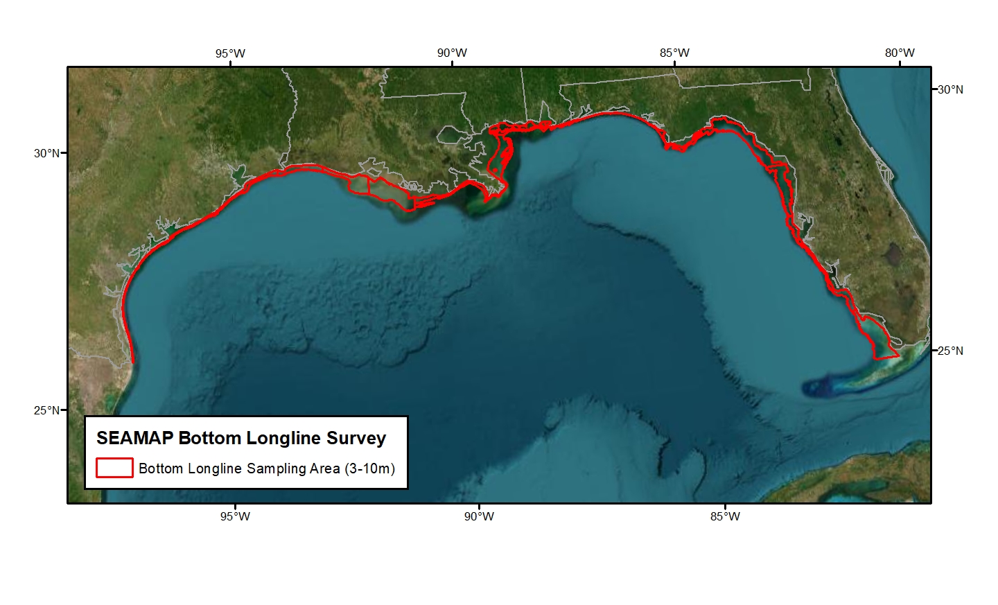 Bottom Longline Survey sampling area map