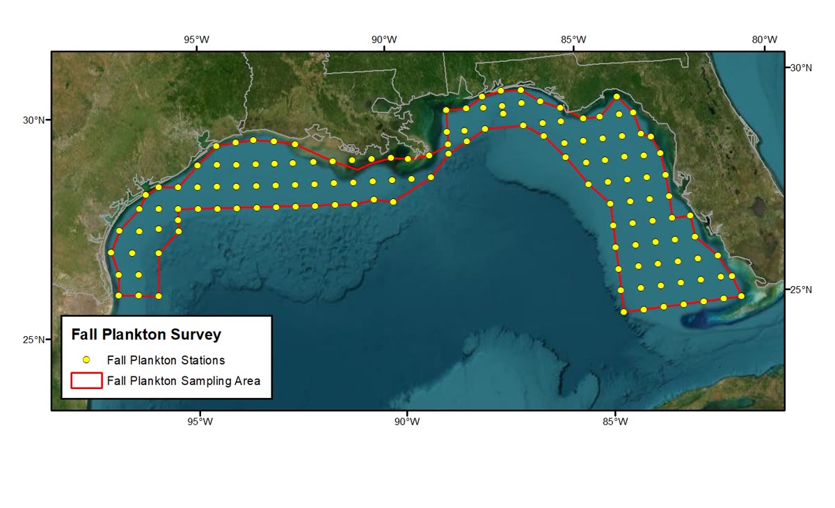 Fall Plankton Survey sampling area map
